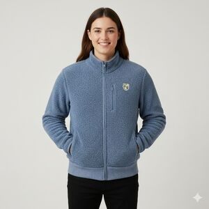 American Eagle Outfitters Blue Sherpa Zip-Up Jacket